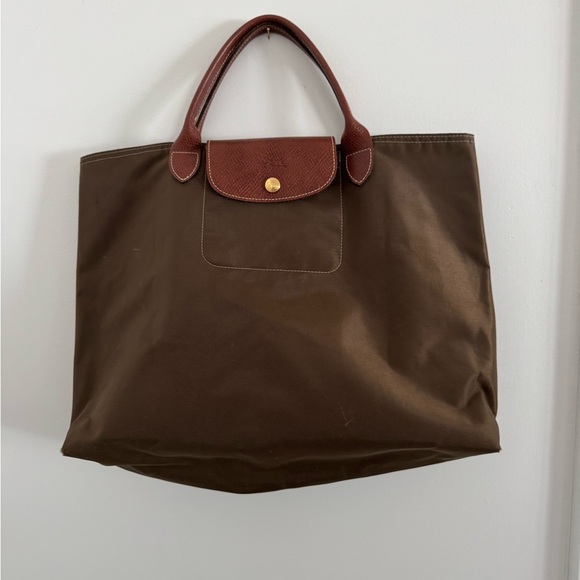Longchamp Handbags - Longchamp Brown Tote with Brown Handles